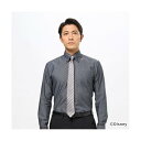 トーキョーシャツ TOKYO SHIRTS 【ディズニー】 ボタンダウン 長袖 形態安定ワイシャツ テープデザイン (チャコール)