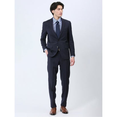 【ストレッチ・ウォッシャブル】 ストレッチウォッシャブル スリムフィット 2ボタン2ピーススーツ マイクロストライプ紺 メンズ セットアップ ジャケット ビジネス カジュアル 通勤 仕事