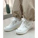 アドット adottona ヒールつきレースアップスニーカー (WHT)(4)