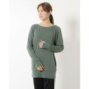 ティゴラ TIGORA レディース フィットネス 長袖Tシャツ フィットネス チュニック丈裾ギャザー長袖Tシャツ TR-3F2894TL (スモークグリーン)