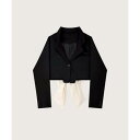 ラポミ プチ LA POMME petit Back Ribbon Short Jacket (Black)