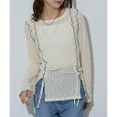 フラワー ストレッチレース ドロスト ギャザー スリット ロンT 長袖 トップス 花柄 透け感 32079P333 【MAISON BREEZE reveur】