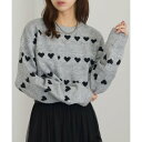 MAISON BREEZE ハート JQニット クロップド プルオーバー トップス ショート丈 長袖 31925E333 XNN (グレー)