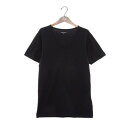 アクアスキュータム Aquascutum AQ和紙/半袖U首シャツ (ブラック)