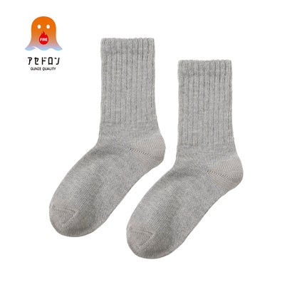 アセドロン アセドロン 【吸放湿×吸湿発熱】クルー丈靴下「冬の汗冷え対策」 （グレー）