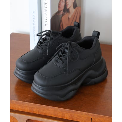 デメテル DEMETER 軽量厚底 ボリュームソール レースアップ スニーカー （ブラック）