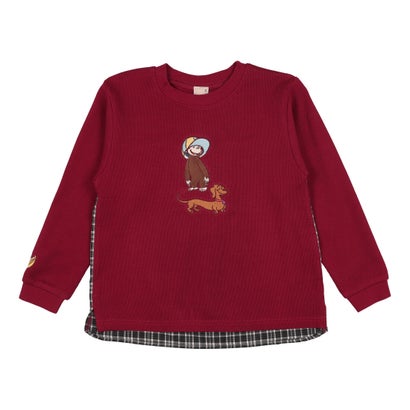 プティマイン petit main 【おさるのジョージ】グラフィック長袖Tシャツ （赤）