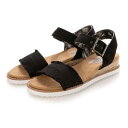 スケッチャーズ SKECHERS BOBS DESERT KISS - ADOBE PRINCESS 113541 ウェッジサンダル (ブラック)