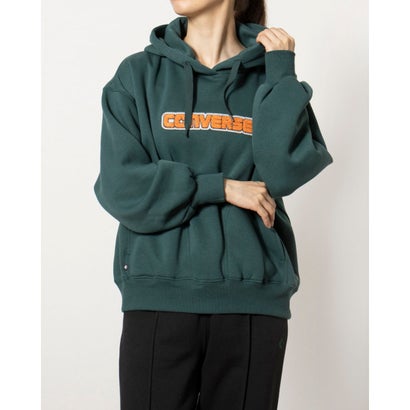 コンバース CONVERSE レディース スウェットパーカー シェニール スウェット フーディー_ 45200054 （DARK GREEN）