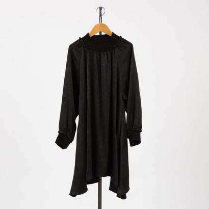 エー・エヌ・エル A.N.L シワ加工ラグランスリーブフレアチュニック (ブラック)