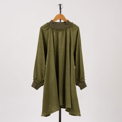 エー・エヌ・エル A.N.L シワ加工ラグランスリーブフレアチュニック (カーキ)