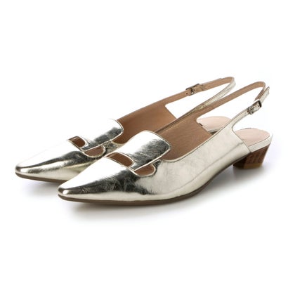 ラボ キゴシ ワークス RABOKIGOSHI works 2.5cmスクエアトウバックストラップパンプス （プラチナ）