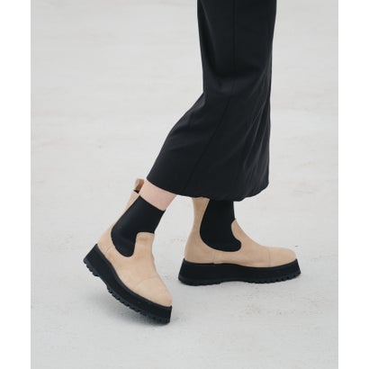 ボントレ BONTRE センターシーム厚底ブーツ （ベージュ）