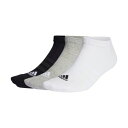アディダス adidas adidas アディダス クッション ローカット ソックス 3足組 メンズ レディース 靴下 ア (MGRYヘザー/WHT)
