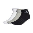 アディダス adidas adidas アディダス 薄手軽量アンクルソックス 3足組 メンズ レディース ソックス 靴下 (MGRYヘザー/WHT)