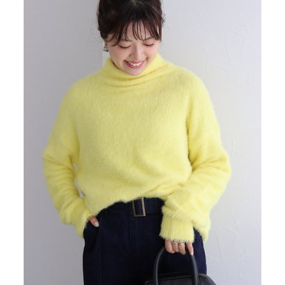 選べるショートシャギーニット【ハイネック】 （イエロー）