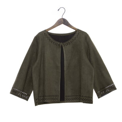 コケットコレクション COKETT COLLECTION スゥェードヒートカットカーディガン （カーキ）