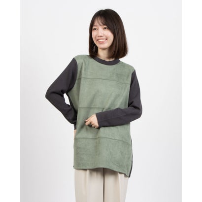 コケットコレクション COKETT COLLECTION スゥェード切替チュニック (グリーン)