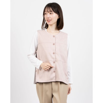 コケットコレクション COKETT COLLECTION スゥェード3段切替ベスト (ピンク) コケットコレクション COKETT COLLECTION スゥェード3段切替ベスト (ピンク)