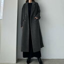 ルエレ Louere Louere ダブルロングシャギーチェスターコート (ダークグレー)(4)