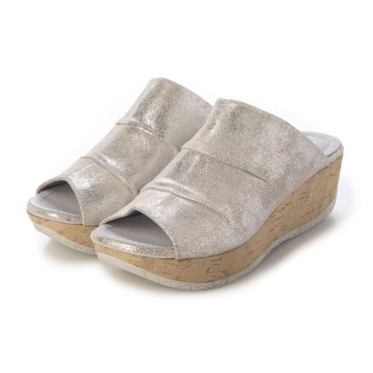 bussola ブソラ 　 IBIZA　ソフト山羊革 軽量ウェッジソール ミュール （Silver）