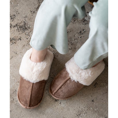 ヴィータフェリーチェ VitaFelice ムートン風ルームシューズ （BROWN）