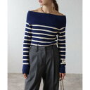 ボンジュールサガン BONJOUR SAGAN オフショルボーダーニット (NAVY)(4)