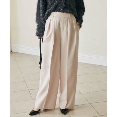 ラナン RANAN 2タックワイドスラックス （アイボリー系2）股下73?