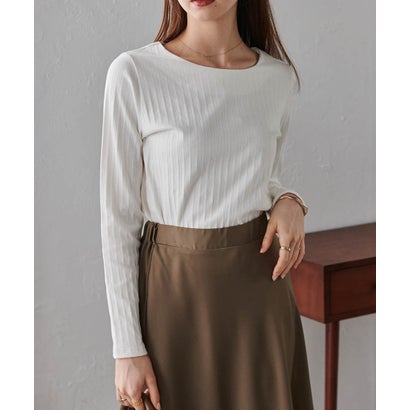 ラナン RANAN バックパール調釦リブカットソープルオー （オフホワイト）