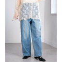 MAISON BREEZE バックポケット加工 ストレート デニムパンツ ストレートデニム ストレートパンツ デニム DTK (ブルー)