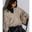 メゾンブリーズレヴール MAISON BREEZE reveur ブークレ シャギー Vネック カーディガン オーバーサイズ トップス DTK (アイボリー)