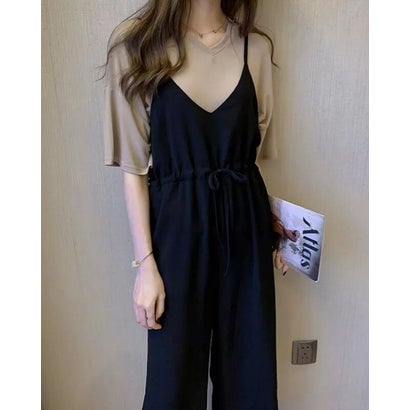 リリーオブバリー Lily of Valley カットソー付き キャミ オールインワン ハイウエスト カジュアル きれいめ 上品 清楚 レディース (2) リリーオブバリー Lily of Valley カットソー付き キャミ オールインワン ハイウエスト カジュアル きれいめ 上品 清楚 レディース (2)