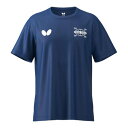 バタフライ BUTTERFLY バタフライ Butterfly 卓球 ラバーズ Tシャツ メンズ レディース 半袖 Tシャツ トップ (ネイビー)(4)