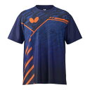 バタフライ BUTTERFLY バタフライ Butterfly 卓球 レクート Tシャツ メンズ レディース 半袖 Tシャツ トップ (ネイビー)