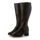 ラ ファーファ シューズ la farfa SHOES シンプル 幅広 美脚 ロングブーツ (DBR)