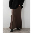 ボンジュールサガン BONJOUR SAGAN サテンマキシスカート (DARK-BROWN)