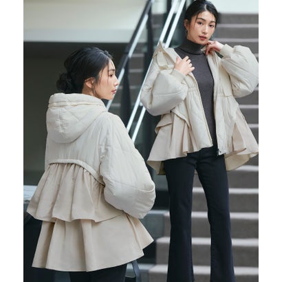 ルイルエブティック RUIRUE BOUTIQUE ダブルバックペプラム中綿キルティング (エクリュ) ルイルエブティック RUIRUE BOUTIQUE ダブルバックペプラム中綿キルティング (エクリュ)