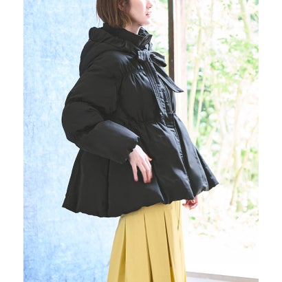 ルイルエブティック RUIRUE BOUTIQUE 【Sofeelate】2way・リボンボウタイ フーディー中綿コート （ブラック）