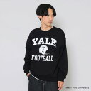 グラソス GLAZOS 【YALE】フロントフットボールロゴプリントトレーナー (ブラック)