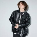 グラソス GLAZOS フェイクレザー・ブルゾン (ブラック)