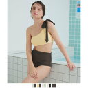 シードレス SEA DRESS ワンショルダーデザインリブビキニ/水着【返品不可商品】 (イエロー/ダークブラウン)