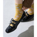 MAISON BREEZE reveur リボン パンプス シルバー ローヒール メタリック フラットシューズ シューズ 靴 エナメル (ブラック)