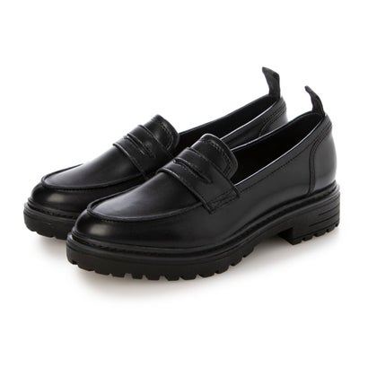 ブソラ bussola 撥水レザー コインローファー （ブラックスムース）