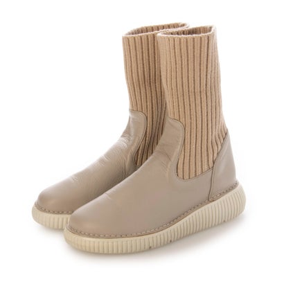 ミラスポーツ Milla sports 4E ふかふかアウトステッチソール カジュアル コンフォート ニットブーツ （アイボリー）