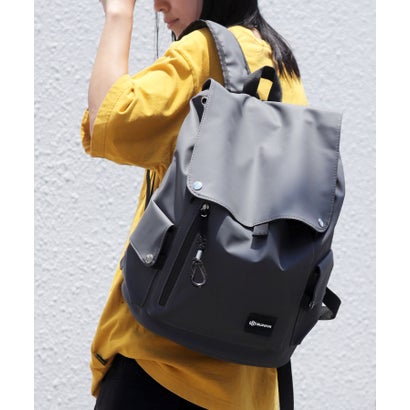 フロージュ florge 【防水/撥水】メンズレディース兼用大容量フラップカジュアルリュック （コーテイング×グレー）