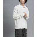 アイモハ aimoha aimoha men Textured Comfort Polo Sweater (オフホワイト)