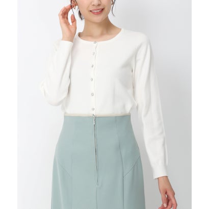 ミッシュマッシュ MISCH MASCH ■2024秋冬新作■ベーシックビジュー釦カーディガン/MM448406 （WHITE）(4)