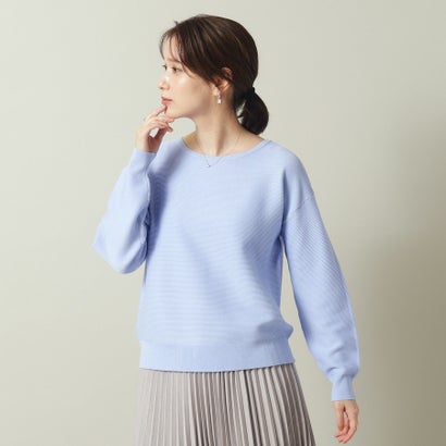 イッツデモ ITS'DEMO 【マシンウォッシャブル】アンチピリングガーター編みニット （サックスブルー(090)）