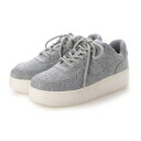 シューズインクローゼット Shoes in Closet -シュークロ- 軽量厚底 ベーシックレースアップ スニーカー 1483 (グレー/スウェット)