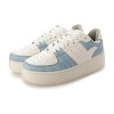 シューズインクローゼット Shoes in Closet -シュークロ- 軽量厚底 ベーシックレースアップ スニーカー 1483 (ホワイト/ライトデニム)